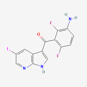 molecular formula C14H8F2IN3O B8682463 (3-amino-2,6-difluorophenyl)(5-iodo-1H-pyrrolo[2,3-b]pyridin-3-yl)methanone 