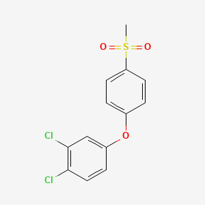 molecular formula C13H10Cl2O3S B8682505 Benzene, 1,2-dichloro-4-(4-(methylsulfonyl)phenoxy)- CAS No. 83642-20-0
