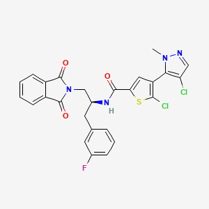 molecular formula C26H19Cl2FN4O3S B8682518 5-chloro-4-(4-chloro-1-methyl-1H-pyrazol-5-yl)-N-{(1S)-2-(1,3-dioxo-1,3-dihydro-2H-isoindol-2-yl)-1-[(3-fluorophenyl)methyl]ethyl}-2-thiophenecarboxamide 