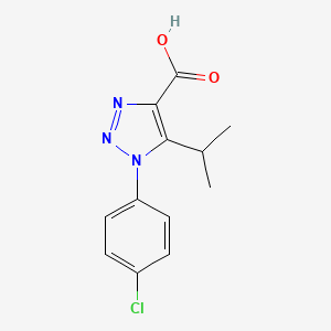 molecular formula C12H12ClN3O2 B8682719 1-(4-Chlorophenyl)-5-isopropyl-triazole-4-carboxylic acid 