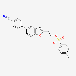 molecular formula C24H19NO4S B8682725 2-[5-(4-Cyanophenyl)-1-benzofuran-2-yl]ethyl 4-methylbenzenesulfonate CAS No. 670342-24-2