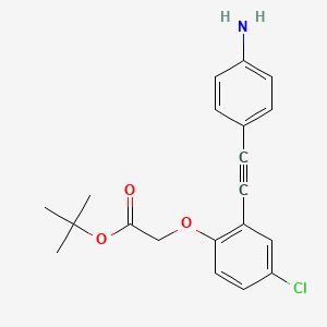 molecular formula C20H20ClNO3 B8682772 Tert-butyl{2-[(4-aminophenyl)ethynyl]-4-chlorophenoxy}acetate 