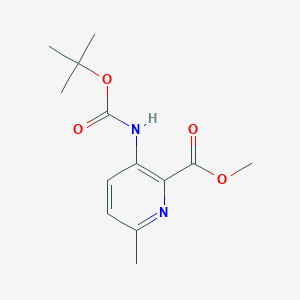 molecular formula C13H18N2O4 B8683001 3-tert-Butoxycarbonylamino-6-methyl-pyridine-2-carboxylic acid methyl ester 