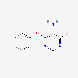 molecular formula C10H8IN3O B8683017 4-Iodo-6-phenoxy-5-pyrimidinamine 