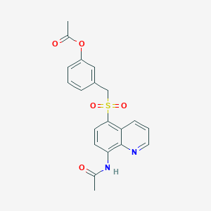 3-[(8-Acetamidoquinoline-5-sulfonyl)methyl]phenyl acetate