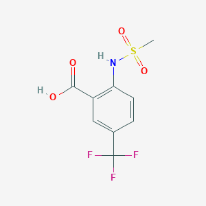 molecular formula C9H8F3NO4S B8683099 Benzoic acid, 2-[(methylsulfonyl)amino]-5-(trifluoromethyl)- 