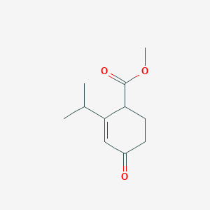 molecular formula C11H16O3 B8683135 Methyl 4-oxo-2-(propan-2-yl)cyclohex-2-ene-1-carboxylate 