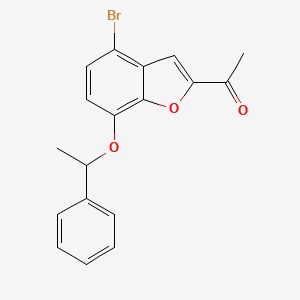 1-[4-Bromo-7-(1-phenylethoxy)benzofuran-2-yl]ethanone