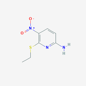 molecular formula C7H9N3O2S B8683211 6-Amino-2-ethylthio-3-nitropyridine 