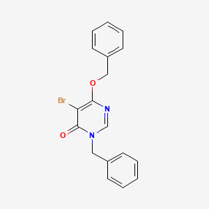 molecular formula C18H15BrN2O2 B8683219 3-benzyl-6-(benzyloxy)-5-bromopyrimidin-4(3H)-one CAS No. 773103-15-4