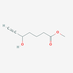 molecular formula C8H12O3 B8683240 Methyl 5-hydroxyhept-6-ynoate CAS No. 120657-22-9