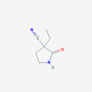 molecular formula C7H10N2O B8683290 3-Ethyl-2-oxopyrrolidine-3-carbonitrile 