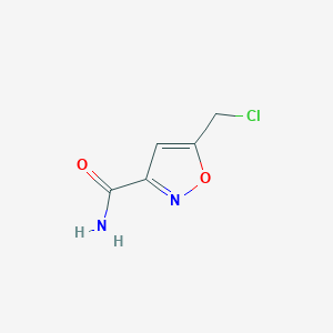 molecular formula C5H5ClN2O2 B8683352 5-(Chloromethyl)isoxazole-3-carboxamide CAS No. 203792-29-4