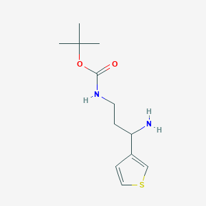 molecular formula C12H20N2O2S B8683360 (3-Amino-3-thiophen-3-yl-propyl)-carbamic acid tert-butyl ester 
