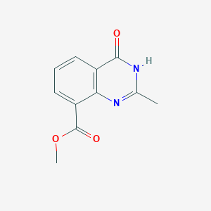 molecular formula C11H10N2O3 B8683466 Methyl 2-methyl-4-oxo-3,4-dihydroquinazoline-8-carboxylate 