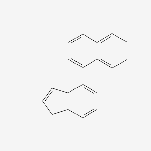 molecular formula C20H16 B8683495 1-(2-Methyl-1H-inden-4-yl)naphthalene CAS No. 153733-80-3