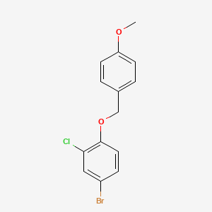 molecular formula C14H12BrClO2 B8683501 4-Bromo-2-chloro-1-((4-methoxybenzyl)oxy)benzene 