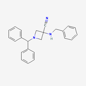molecular formula C24H23N3 B8683502 1-Benzhydryl-3-benzylaminoazetidine-3-carbonitrile CAS No. 138650-21-2