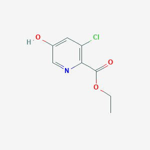 molecular formula C8H8ClNO3 B8683519 Ethyl 3-chloro-5-hydroxypicolinate 