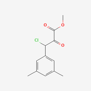 molecular formula C12H13ClO3 B8683564 3-Chloro-3-(3,5-dimethyl-phenyl)-2-oxo-propionic acid methyl ester 