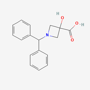 molecular formula C17H17NO3 B8683581 1-Benzhydryl-3-hydroxyazetidine-3-carboxylic acid 