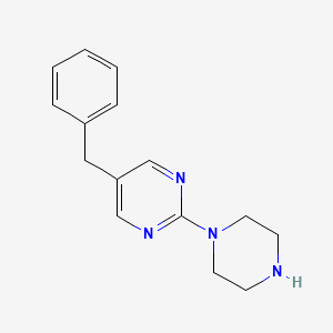 molecular formula C15H18N4 B8683684 5-Benzyl-2-(piperazin-1-yl)pyrimidine 