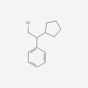 molecular formula C13H17Br B8683744 (2-Bromo-1-cyclopentylethyl)benzene 