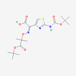 molecular formula C18H27N3O7S B8683793 2-(2-t-Butoxycarbonylamino-4-thiazolyl)-2-(1-t-butoxycarbonyl-1-methylethoxyimino)acetic acid 