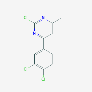 molecular formula C11H7Cl3N2 B8683920 2-Chloro-4-(3,4-dichloro-phenyl)-6-methyl-pyrimidine 