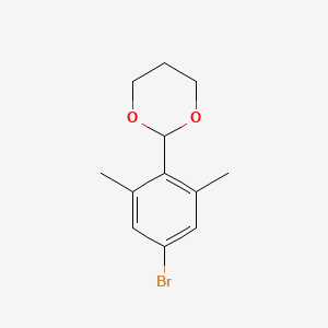 molecular formula C12H15BrO2 B8683936 2-(4-Bromo-2,6-dimethylphenyl)-1,3-dioxane 