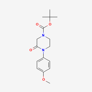 molecular formula C16H22N2O4 B8683948 4-(4-Methoxy-phenyl)-3-oxo-piperazine-1-carboxylic acid tert-butyl ester 