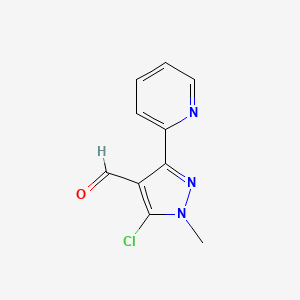 molecular formula C10H8ClN3O B8683963 5-chloro-1-methyl-3-(pyridin-2-yl)-1H-pyrazole-4-carbaldehyde 