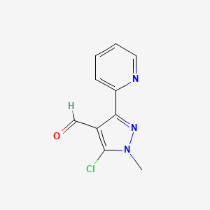 molecular formula C10H8ClN3O B8683963 5-chloro-1-methyl-3-pyridin-2-ylpyrazole-4-carbaldehyde 