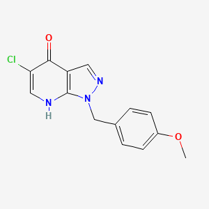 molecular formula C14H12ClN3O2 B8683968 5-chloro-1-(4-methoxybenzyl)-1H-pyrazolo[3,4-b]pyridin-4-ol 