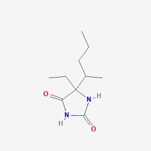 molecular formula C10H18N2O2 B8683972 5-Ethyl-5-(pentan-2-yl)imidazolidine-2,4-dione CAS No. 65887-89-0