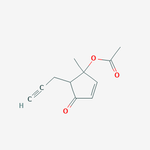 molecular formula C11H12O3 B8684019 1-Methyl-4-oxo-5-(prop-2-yn-1-yl)cyclopent-2-en-1-yl acetate CAS No. 90428-64-1