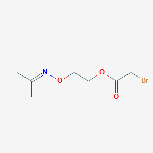 molecular formula C8H14BrNO3 B8684037 2-{[(Propan-2-ylidene)amino]oxy}ethyl 2-bromopropanoate CAS No. 91680-77-2