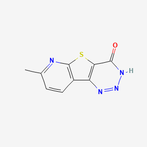 molecular formula C9H6N4OS B8684041 7-Methylpyrido(3',2'-4,5)thieno(3,2-d)-1,2,3-triazine-4(3H)-one CAS No. 76993-12-9