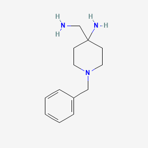 molecular formula C13H21N3 B8684062 4-(Aminomethyl)-1-benzylpiperidin-4-amine 