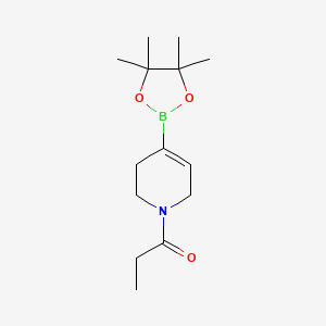 molecular formula C14H24BNO3 B8684081 1-[4-(4,4,5,5-tetramethyl-1,3,2-dioxaborolan-2-yl)-3,6-dihydro-2H-pyridin-1-yl]propan-1-one 