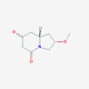 molecular formula C9H13NO3 B8684119 (2S,8aS)-2-methoxy-1,2,3,5,6,7,8,8a-octahydroindolizine-5,7-dione 