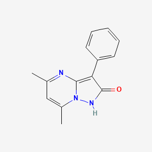 molecular formula C14H13N3O B8684137 Pyrazolo[1,5-a]pyrimidin-2(1h)-one,5,7-dimethyl-3-phenyl- 