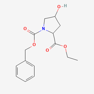 molecular formula C15H19NO5 B8684215 1-Cbz-4(R)-hydroxypyrrolidine-2-carboxylicacidethylester 