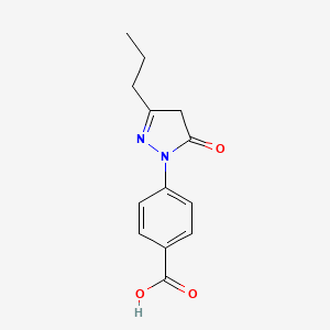molecular formula C13H14N2O3 B8684323 4-(4,5-dihydro-5-oxo-3-propyl-1H-pyrazol-1-yl)-benzoic acid 