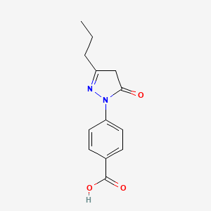 molecular formula C13H14N2O3 B8684323 4-(5-oxo-3-propyl-4H-pyrazol-1-yl)benzoic acid 