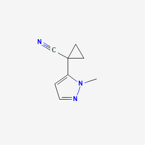 molecular formula C8H9N3 B8684378 1-(2-Methylpyrazol-3-yl)cyclopropane-1-carbonitrile 