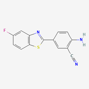 molecular formula C14H8FN3S B8684390 2-Amino-5-(5-fluorobenzo[d]thiazol-2-yl)benzonitrile 