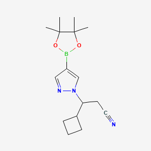 3-cyclobutyl-3-(4-(4,4,5,5-tetramethyl-1,3,2-dioxaborolan-2-yl)-1H-pyrazol-1-yl)propanenitrile