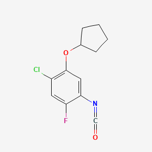molecular formula C12H11ClFNO2 B8684512 4-Chloro-5-cyclopentyloxy-2-fluorophenylisocyanate CAS No. 129143-43-7