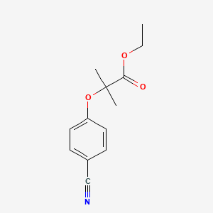 molecular formula C13H15NO3 B8684554 Ethyl 2-(4-cyanophenoxy)-2-methylpropanoate CAS No. 18672-07-6